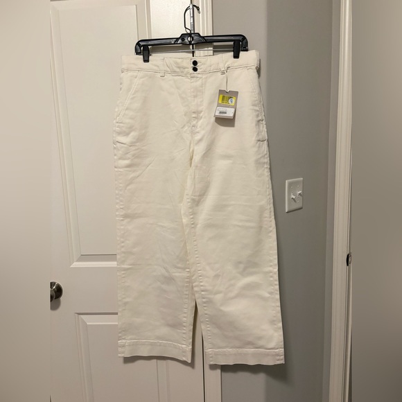 Everlane The Organic Wide-Leg Pant NWT 14 Color Bone - Picture 8 of 15